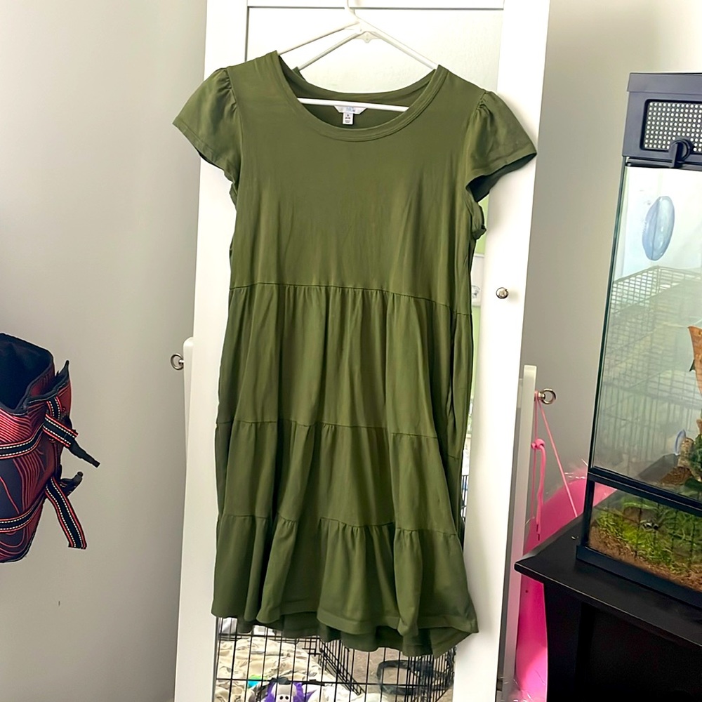 Time and Tru, Small, Knee Length Dress, Green
